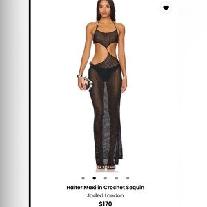 Jaded London Black Mesh Maxi Dress